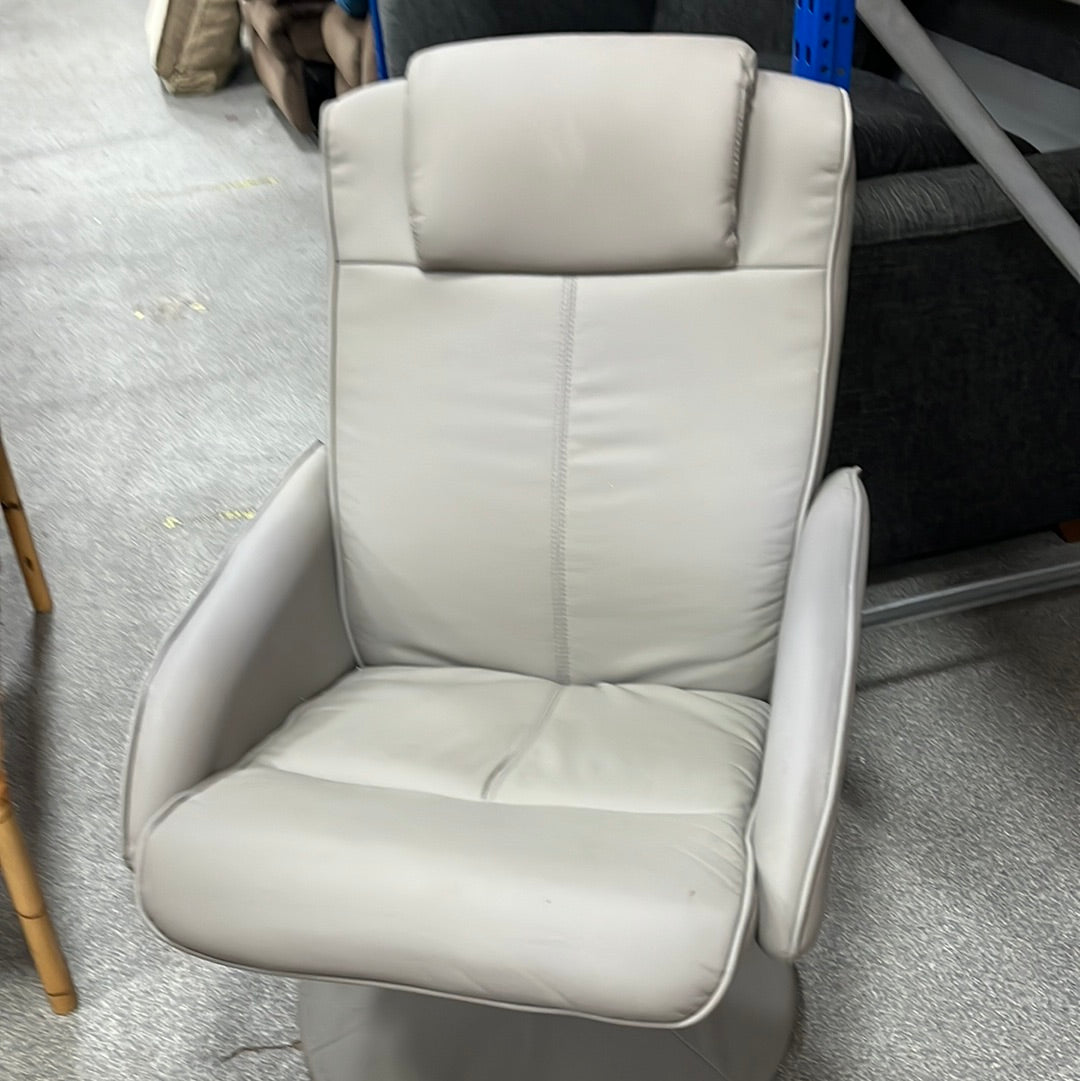 Grey Swivel Chair With Footstool (0310703)