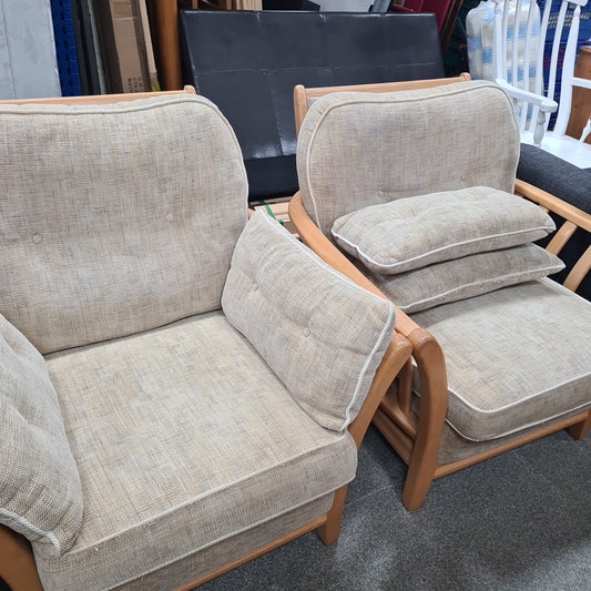 2 x wooden armchairs (110405)