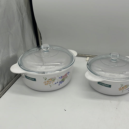 3 x sizes - Pyrex Casserole Oven Dish 'Blue Iris'