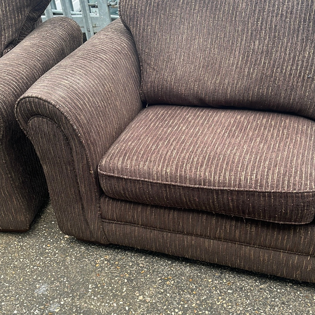 2 seater Sofa and matching Stretched arm chair with matching footstool (020407)