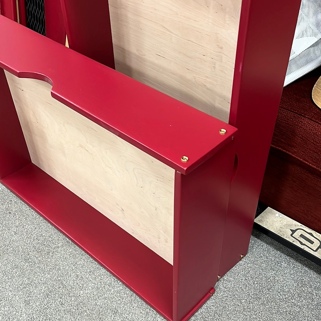 King Size Red wooden bed frame with 2  x large under bed drawers (01701011)
