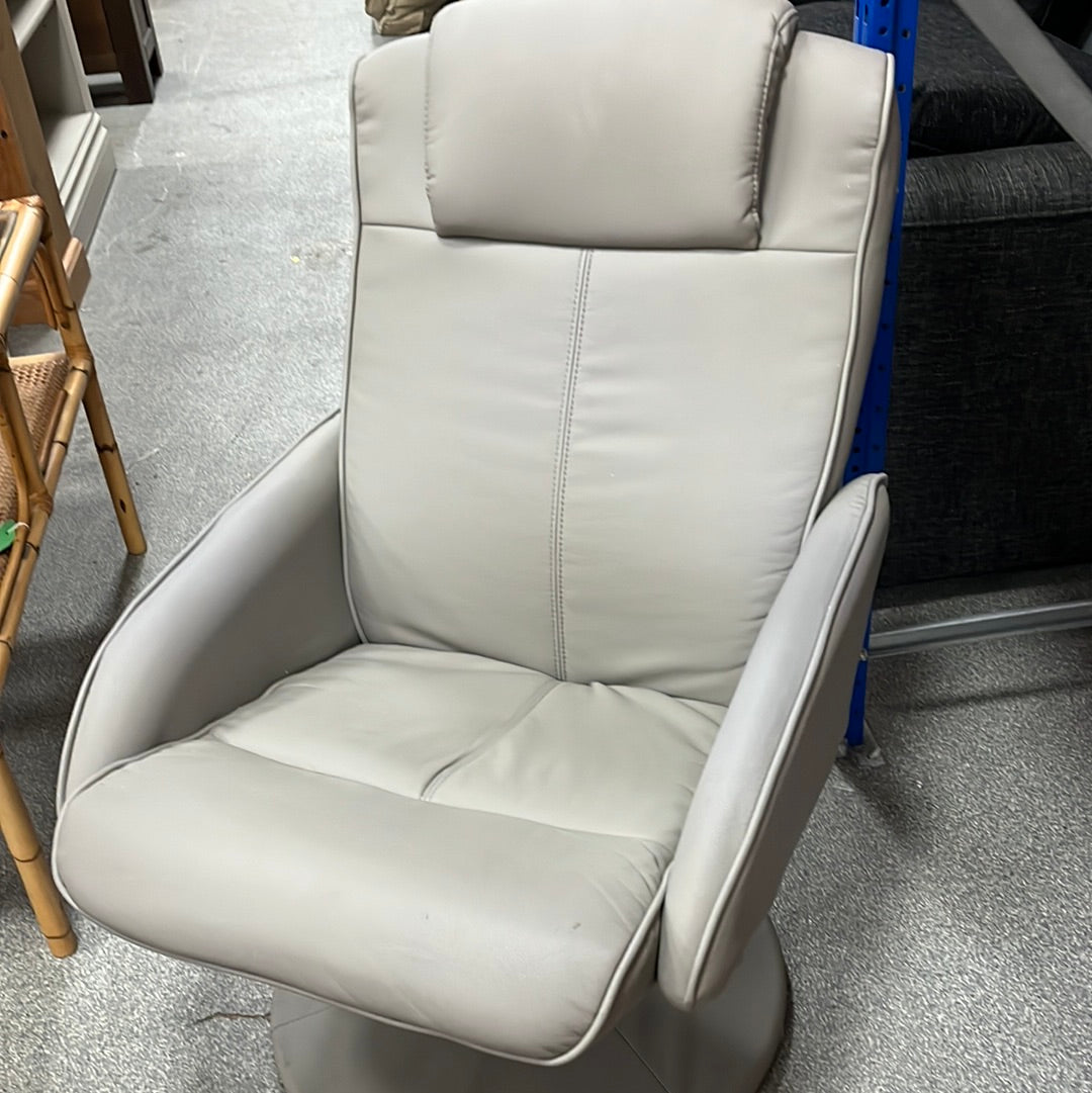 Grey Swivel Chair With Footstool (0310703)